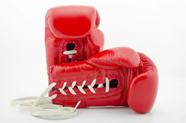 Red boxing gloves on white background — Stock Photo, Image