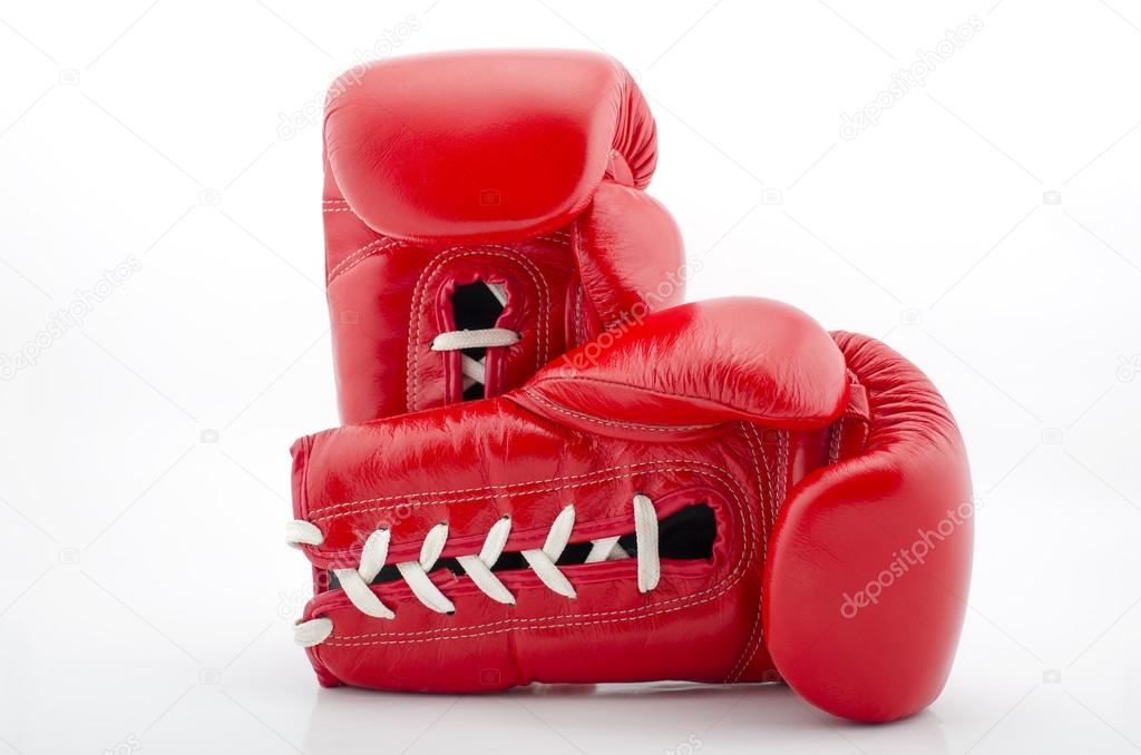 Two boxing gloves on a white background.