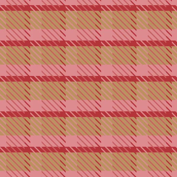 Stampa a motivo ripetuto vettoriale tartan oro, rosso e rosa — Vettoriale Stock