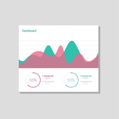 Infographic Pano şablonu düz tasarım grafikler ve ile. İşleme ve veri analizi