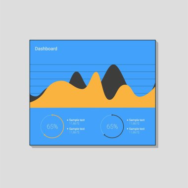 Infographic Pano şablonu düz tasarım grafikler ve ile. İşleme ve veri analizi