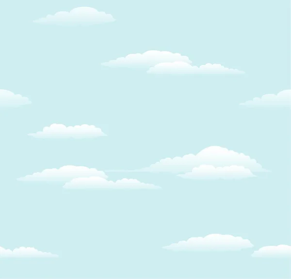 Голубое небо с облаками, векторный бесшовный фон — стоковый вектор
