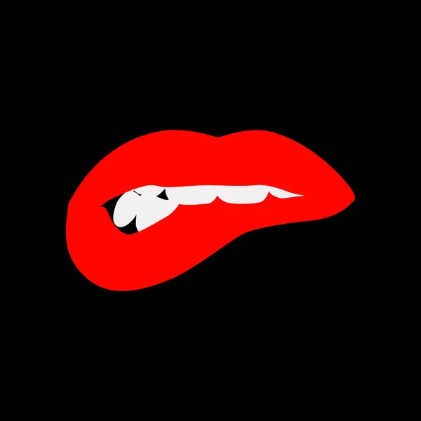 Set vettoriale di icone labbra da donna con rossetto rosso — Vettoriale Stock