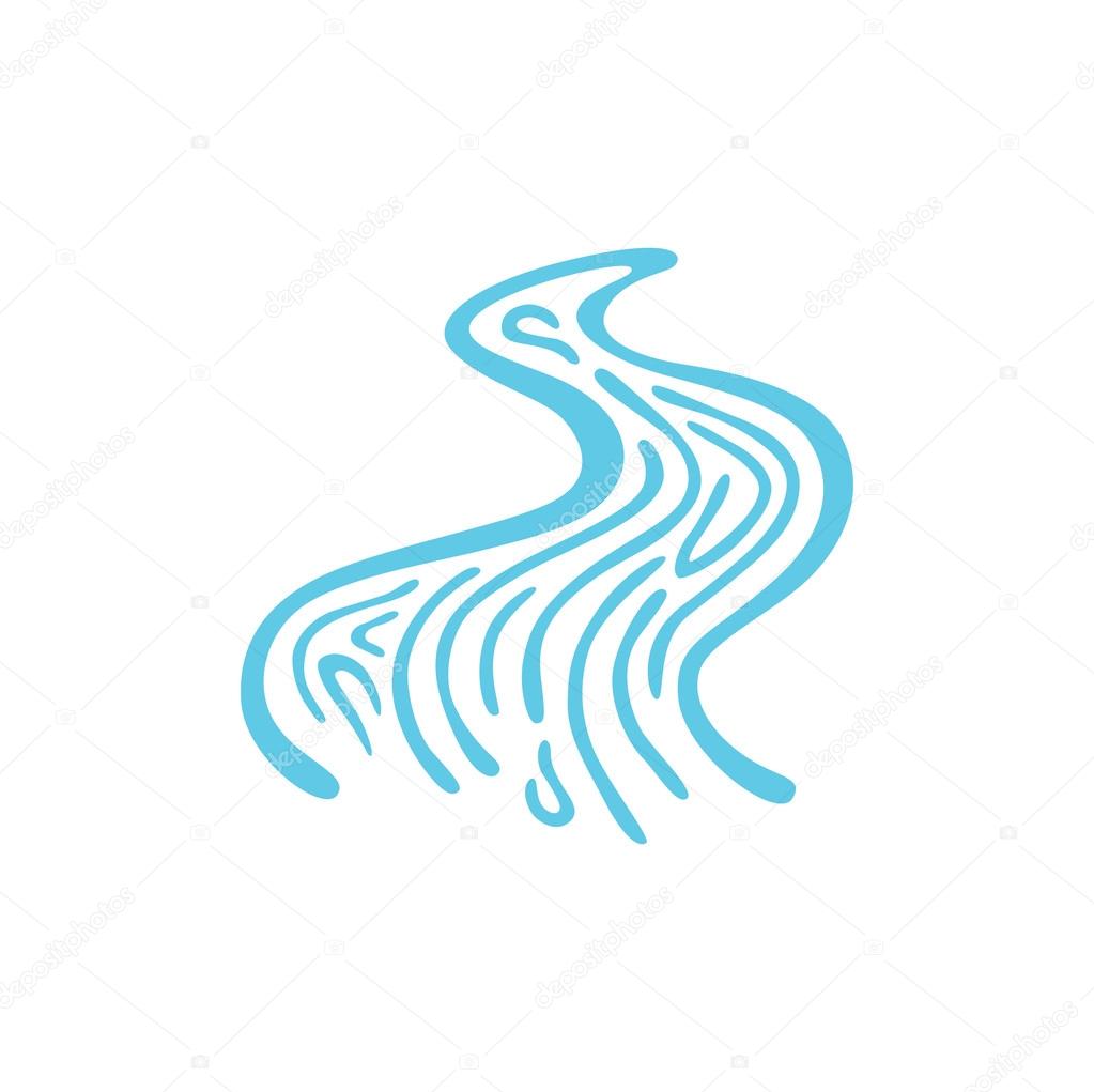 Vector abstract symbol of the river. Abstract for