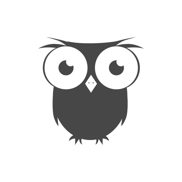 Vector icon. Flat style. The outline of the bird. Owl — Stock Vector