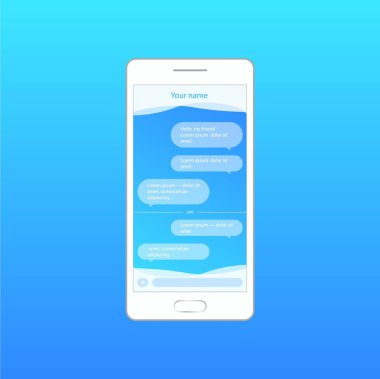 Vektör uygulama ile kutuları sohbet. Haberci. İleti kutusu. Duologue pencere