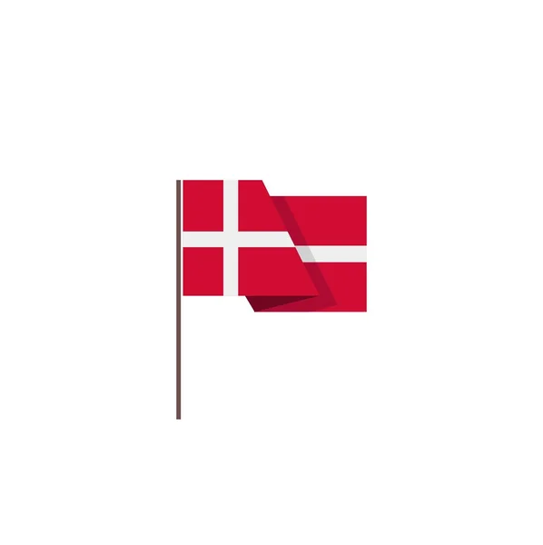 Dänische Flagge isolierter Vektor — Stockvektor