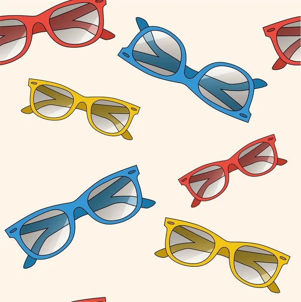 Espectáculos sin costura, patrón de gafas, anteojos, especificaciones. Gafas de sol — Vector de stock