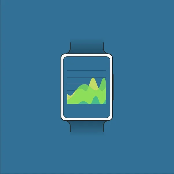 Alltid ansluten. Smart Watch-klocka. Analytisk information, information grafik och instrumentpanelen — Stock vektor