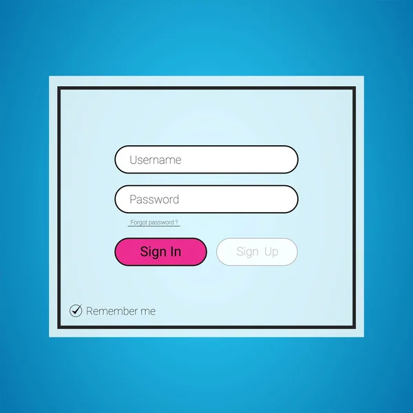 Elemento de interface do usuário de formulário de logon de vetor em estilo simples —  Vetores de Stock