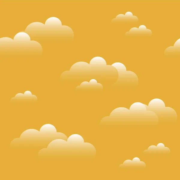 Blue sky with clouds, vector seamless background. Evening, hot day — Stock Vector