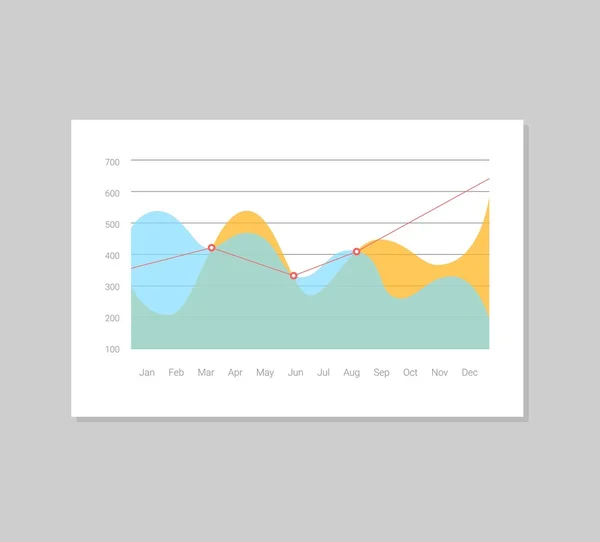 Plantilla de tablero infográfico con gráficos de diseño plano y gráficos. Análisis del tratamiento de los datos — Archivo Imágenes Vectoriales