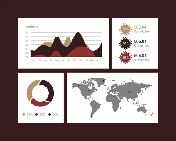 Consiglio vettoriale per la raccolta di informazioni. Icona di Coronavirus. Statistiche, dashboard — Vettoriale Stock