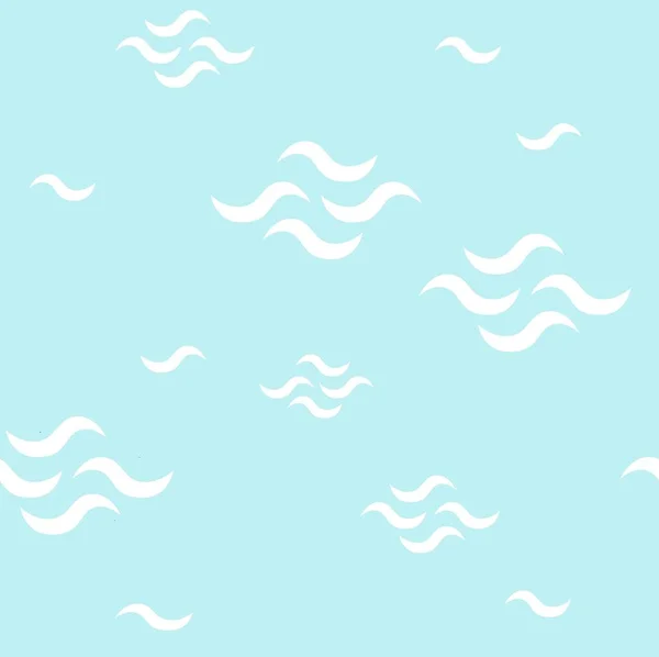 Sömlös mönster, havsvågor på en blå bakgrund Royaltyfria illustrationer