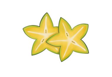 Beyaz arkaplanda Carambola resmi