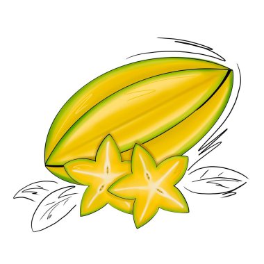 Beyaz arkaplanda Carambola resmi