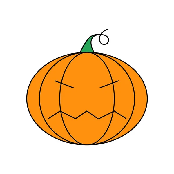 Vector Halloween pumpkin decorated for decor. Flat style — Stock Vector