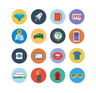 Vektör düz Icons set