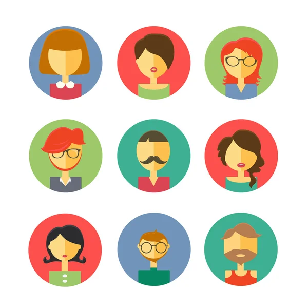 Iconos de usuario y personas Iconos en estilo plano — Vector de stock