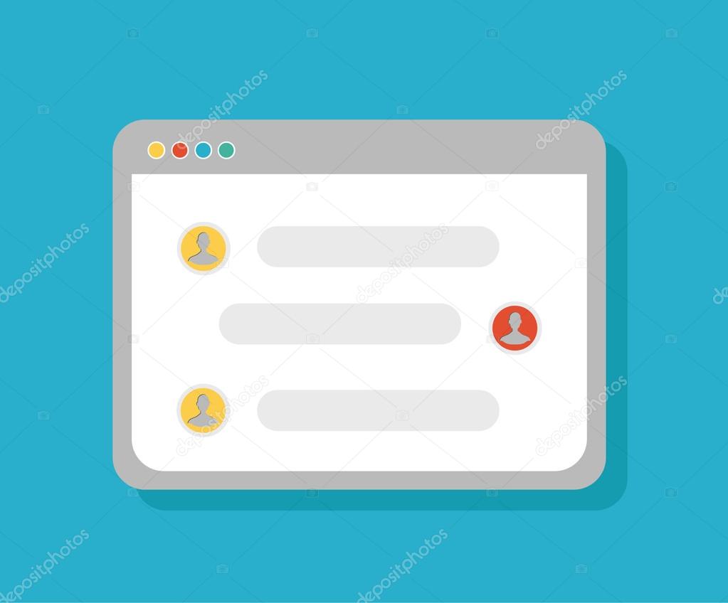 Flat style. Vector chat frames: message boxes for your text
