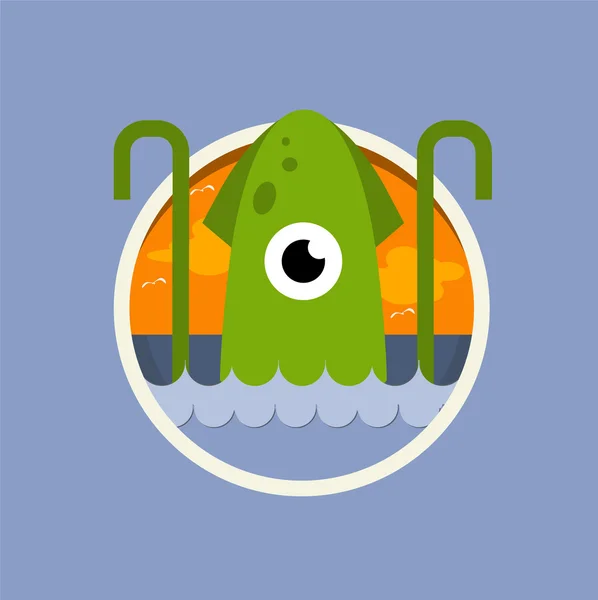 Vektorillustration. Symbol. Monster, das Monster im Wasser — Stockvektor