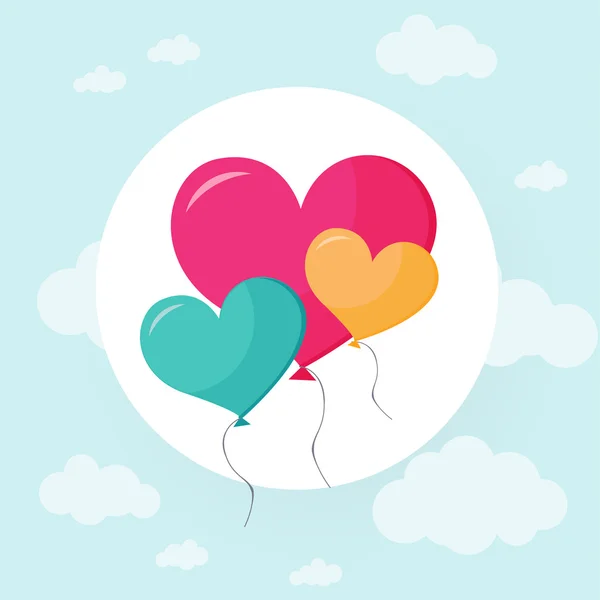 Vector illustration. Icon. Balloon in the shape of a heart — Stock Vector