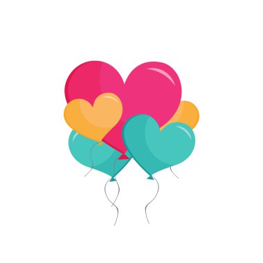 Vektör çizim. Simge. Bir kalp şeklinde balon