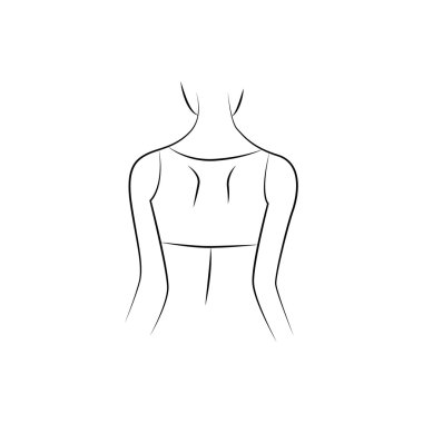 Vektör çizim. Simge. Ochertaniya kadın bedeni