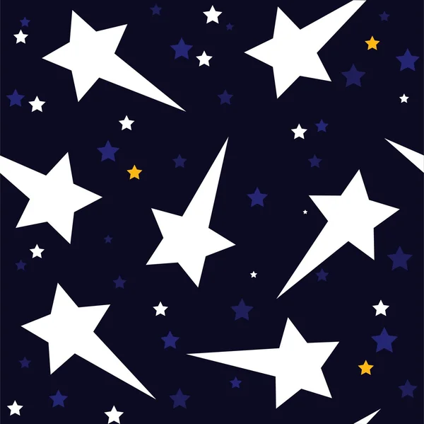 Fondo sin costura vectorial. Las estrellas en el cielo, en el espacio — Vector de stock