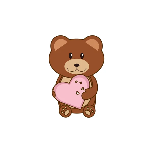 Vector bear. Valentine's day. Love — Stock Vector