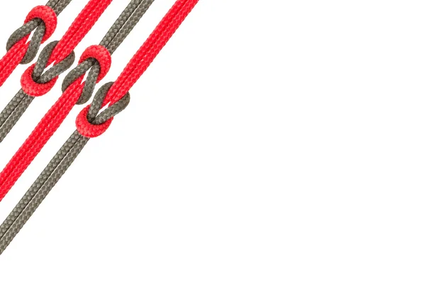 Verschiedene Seile gebunden isoliert auf weißem Hintergrund — Stockfoto