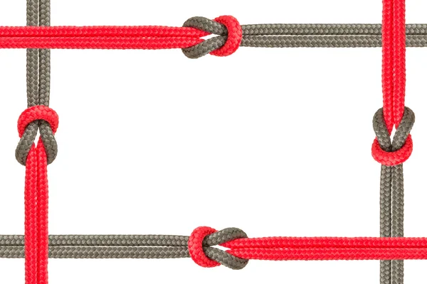 Different ropes tied  isolate on white background — Stock Photo, Image