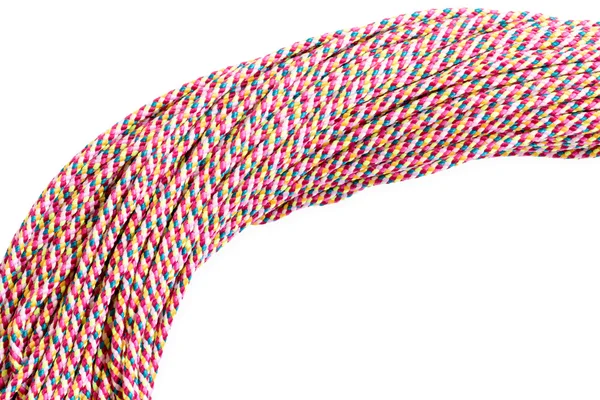 Conceito conectado, cordas diferentes isolar no branco com clippi — Fotografia de Stock