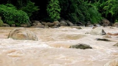 Whitewater Rafting rota Mae Taeng bölgesinde, Chiang Mai, Tayland.