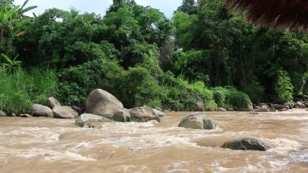 Rute Whitewater Rafting di Distrik Mae Taeng di Chiang Mai, Thailand . — Stok Video