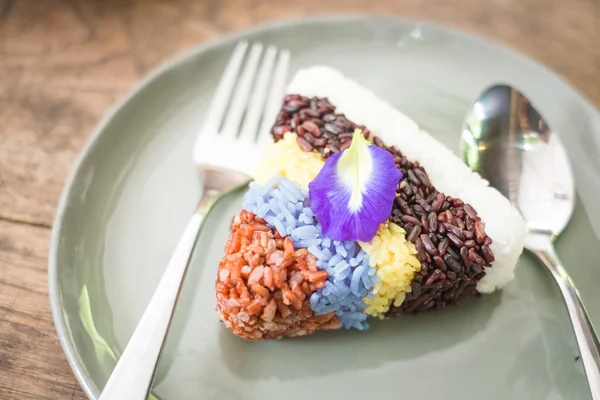 Colorful  Rice -Riceberry , Brown rice , Jasmin rice , Saffron rice , Butterfly Pea rice