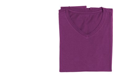 V-yaka T-shirt beyaz arka plan üzerinde izole 
