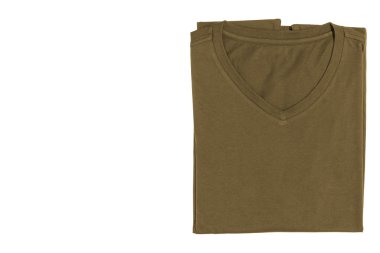 V-yaka T-shirt beyaz arka plan üzerinde izole 