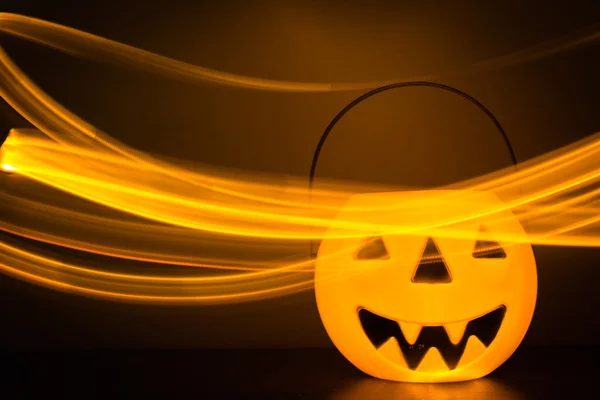 Fundo assustador Halloween com abóboras — Fotografia de Stock