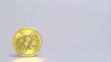 Altın Bitcoin gri arkaplanda dönüyor