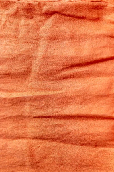 Orange Linen Fabric Texture Background Autumn Beginning Backdrops — Stock Photo, Image