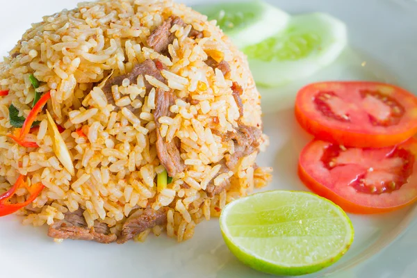 Arroz frito con ternera — Foto de Stock