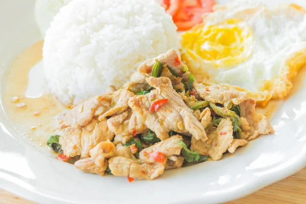 Stir-fried pork with basil — Stock Photo, Image