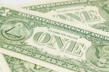 Arka plan üzerinde bir dolar Close-Up