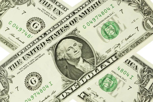 Primer plano de un dólar en segundo plano — Foto de Stock