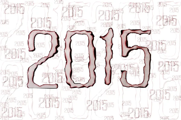 Сжечь бумагу номер 2015 на белом фоне — стоковое фото