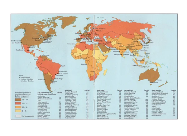 Carte des villes du monde — Photo