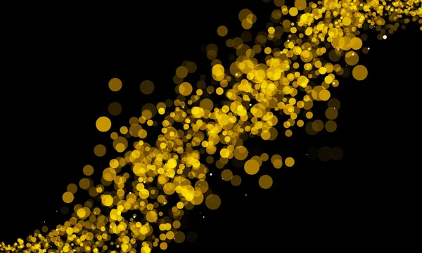 Gold and yellow glitter sparkle on black background — Stock Photo, Image