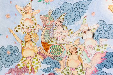 geleneksel Tay tarzı resim sanatı Tapınağı Duvar