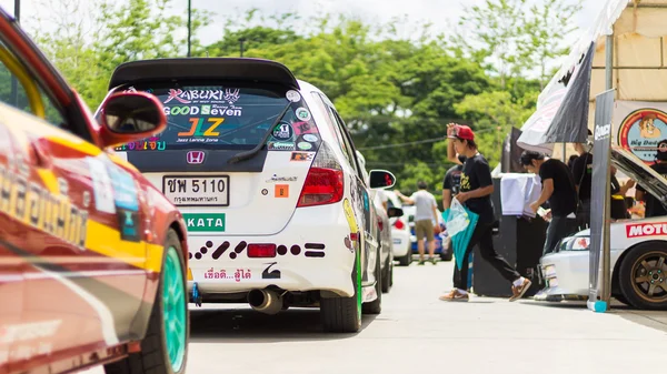 Undefined Drivers race on Raceway  Temporary street — Stock Photo, Image